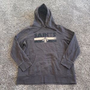 Fanatics Men’s Large New Orleans Saints Gray Colorblock Logo Pullover Hoodie